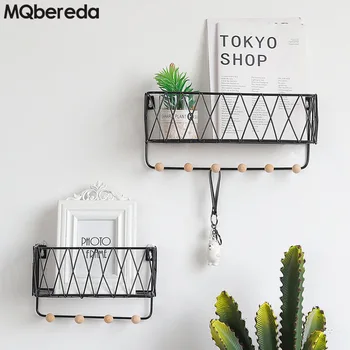 

New Creative Nordic Storage Holder Iron Wall Shelf Home Wall Hook Wall-mounted Storage Rack Finishing Rack Storage Shelf