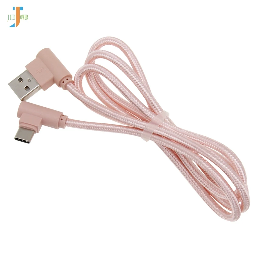 100 шт/партия usb type C кабель 90 градусов локоть для samsung Galaxy S9 S8 Note 8 USB C зарядное устройство USB кабель для Xiaomi Mi9 Oneplus 6