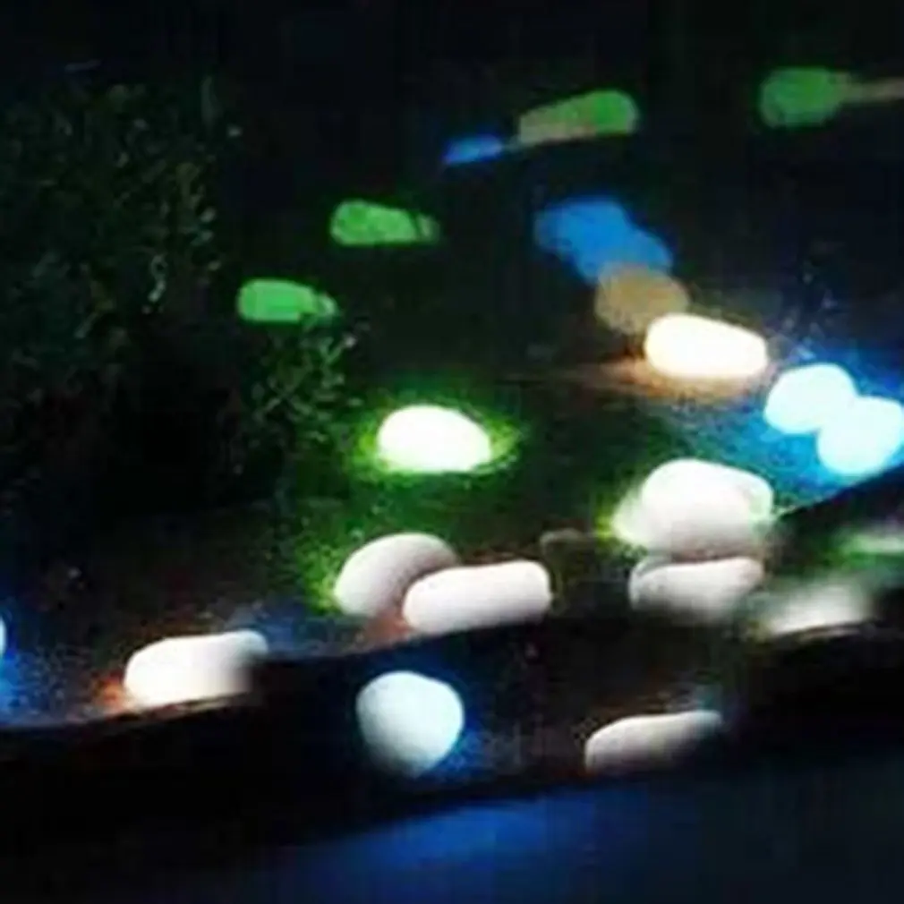 100pcs/pack Glow Pebbles Luminous Garden Stones Home Fish Tank Garden Decoration Luminous Glowing In The Dark Accessory for Gift