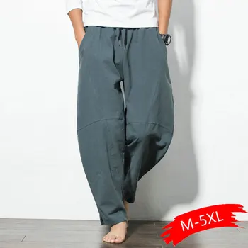 

Hot sale 2020 Autumn Plus Size Hip Hop Harem Pants Men Casual Loose Trousers Drawstring Joggers Black M-5XL
