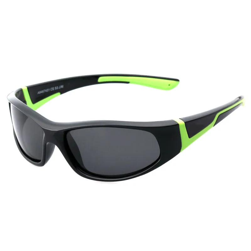 Поляризационные детские модные солнцезащитные очки очки для мальчиков и девочек UV400 Солнцезащитные очки высокое качество TR90 оправа детские очки аксессуары - Цвет линз: C1 Black Green