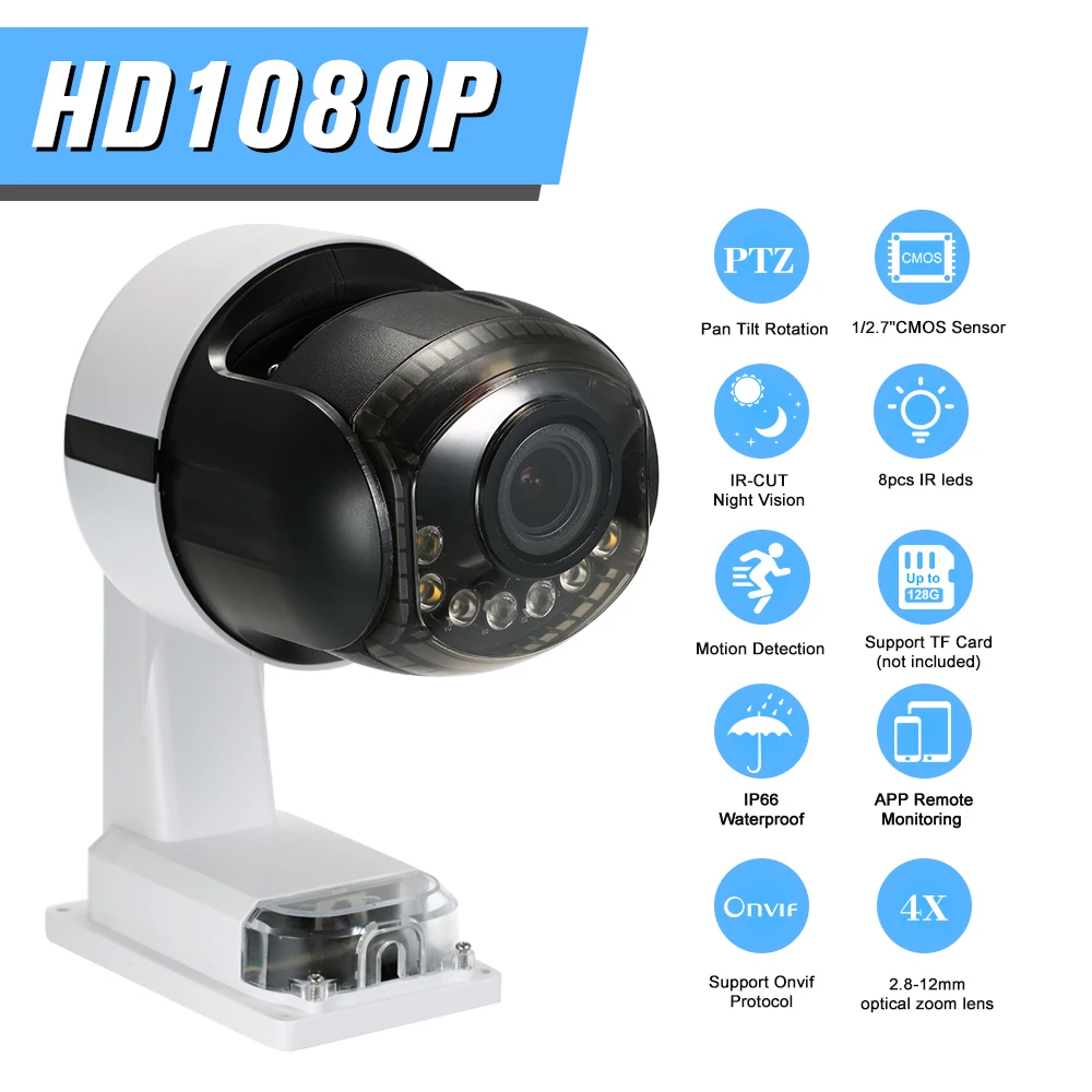 OWSOO 1080P 4G sim-карта камера наружная камера наблюдения с датчиком PTZ пуля камера безопасности наблюдения беспроводная ИК CCTV IP камера 2,8-12 мм оптический зум