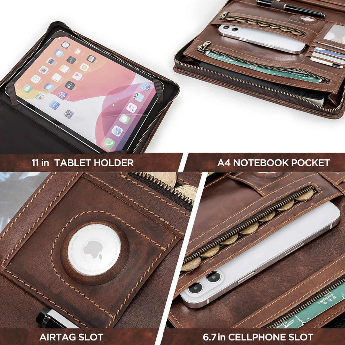 Família de Contato-carteira de Couro para Ipad Ipad Air 10.9 Case Air Air Ipad Pro 11 Pro 10.5 Cover 7th 8th 9th 10th Generation - Imagem 2