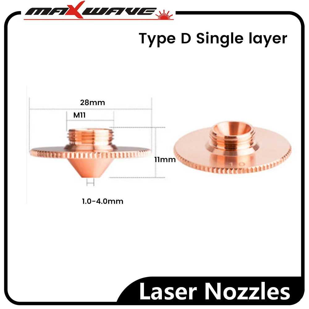 

Laser Nozzles Diameter 28mm M11 Laser Cutting Head Nozzles 1.0~4.0mm single Double Layer Cutting Nozzles