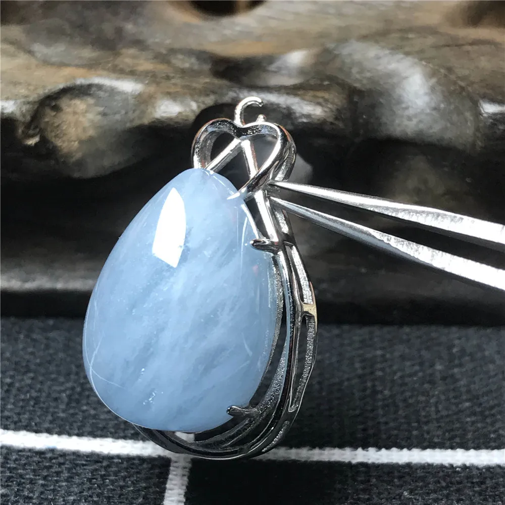 Natural Blue Aquamarine Pendant (5)