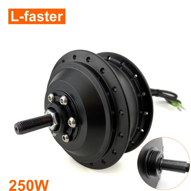 24v36v48v 250w Electric Bike Rear Drive Black Hub Motor Hall Sensor