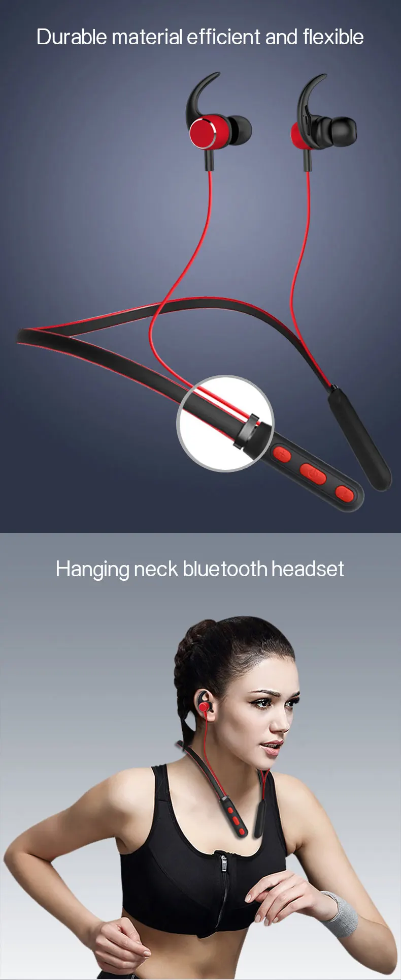 Caridite Popular Neck Bluetooth Earphone Ture Stereo Wireless Fitness Headset Tiktok Gril Gift Sport Neckband Headphone Earphone