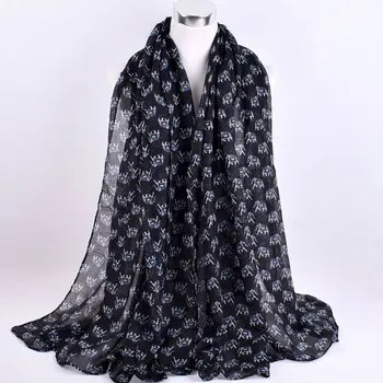 

2020 new Autumn Winter elephant Voile scarf silk square hijab cool shawl ladies foulard femme headband hair bufanda mujer shawl