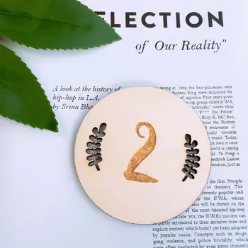 

12 Pcs/set Baby Milestone Card Vintage Leaf Numbers Engraved Wood Infants Bathing Gift Newborn Photography Props Set QX2D