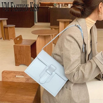 

Solid Color Suture PU Leather Crossbody Bags For Women 2020 Small Shoulder Female Luxury Handbags And Purses With Handle bolsas