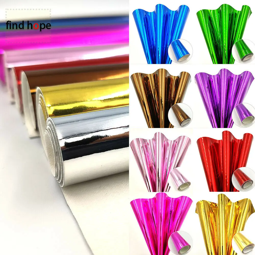 A4 20*30CM Electroplate Mirror Shiny Glossy PU leatherette Leather Sewing Fabric Sheets Laser Hademade DIY Bag Sewing Craft Bows