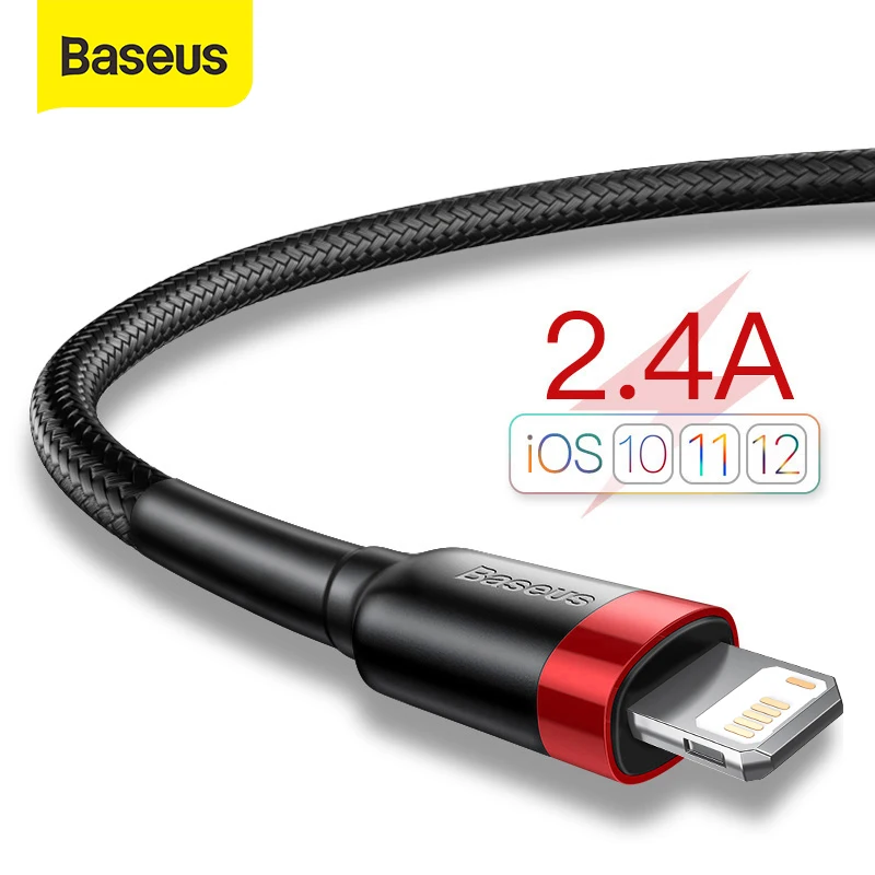 Baseus USB Cable for iPhone 11 Pro Max Xs X 8 Plus Cable 2.4A Fast Charging Cable for iPhone 7 SE Charger Cable USB Data Line|Mobile Phone Cables|   - AliExpress