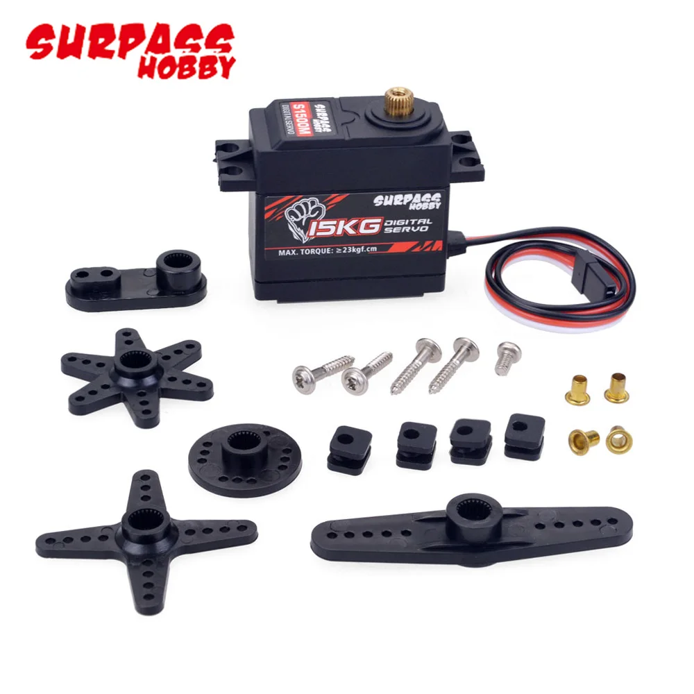 

RC Car Servo SURPASS Hobby S1500M 15KG Metal Gear Servo Digital Servo for 1/10 1/8 High-Speed RC Car /Aircraft RC Boat Model
