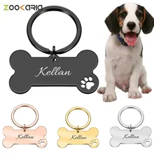 Pet-Id-Tag Pendant Pet-Accessories Puppy Engraved Keyring-Bone Personalized-Collar 