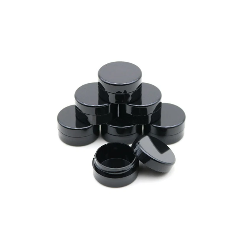 

100pcs 3g 5g Mini Empty Black Cream Jar Cosmetic Container Sample Jar Display Case Cosmetic Packaging Mini Plastic Bottle Tin