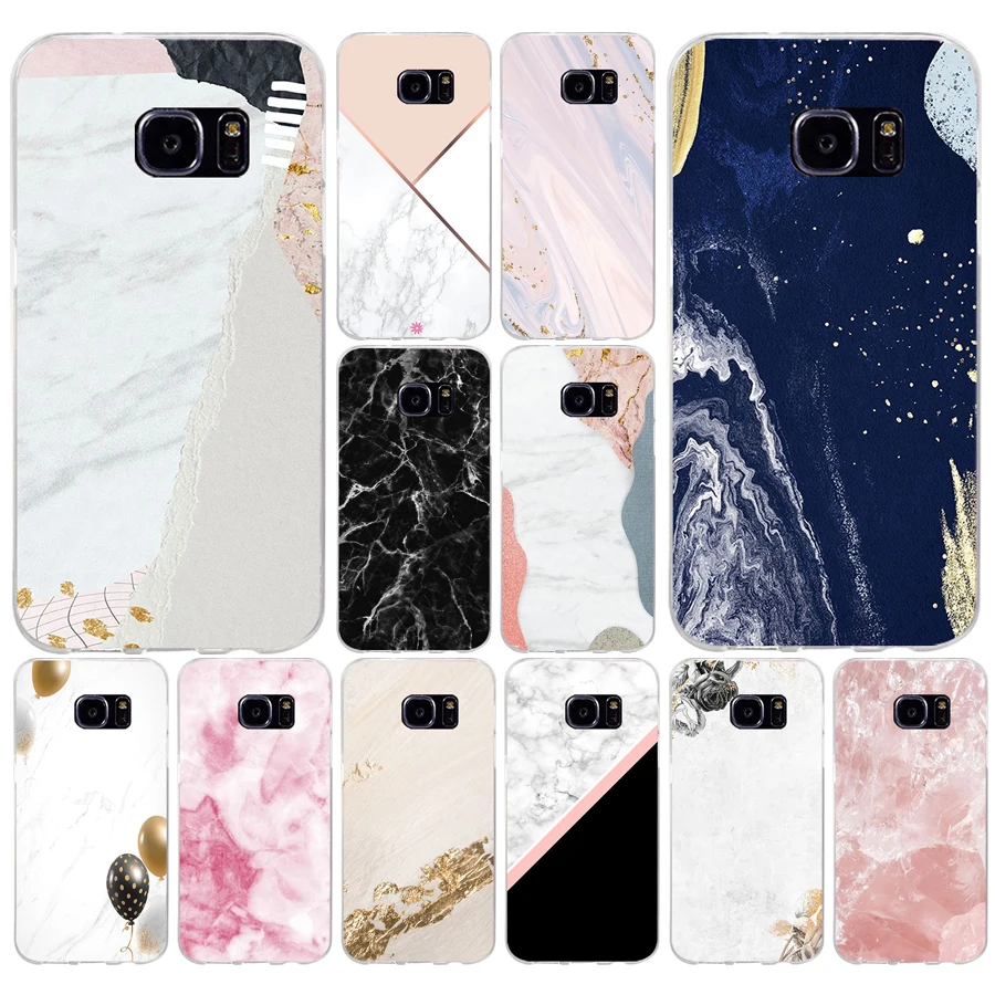 21AS marble collage print Soft Silicone Tpu Cover phone Case for Samsung Galaxy S6 S7 Sedg S8 S9 S10 Plus | Мобильные телефоны и