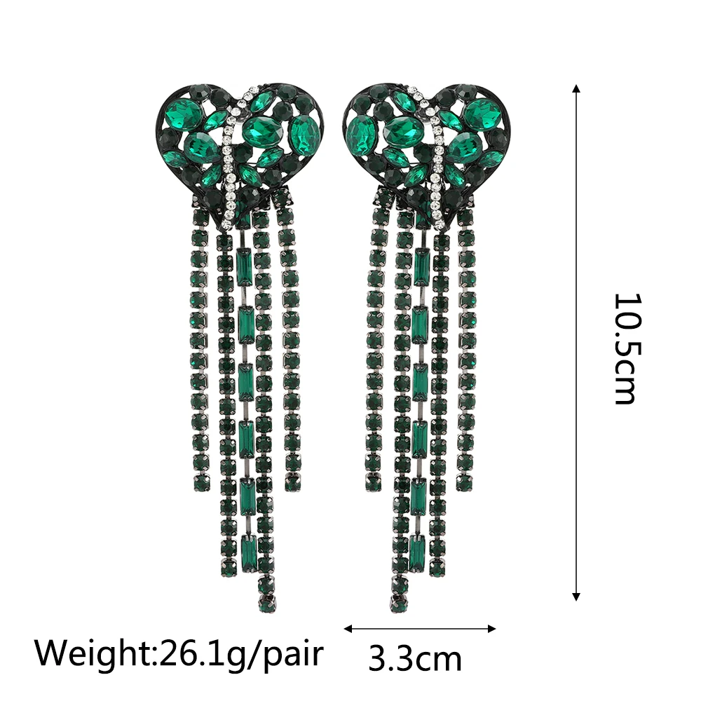 Ztech New Green Series Set Earrings Designer Jewelry Crystal Tassel Za Accessories Handmake Statement Bijoux Pendientes Brincos