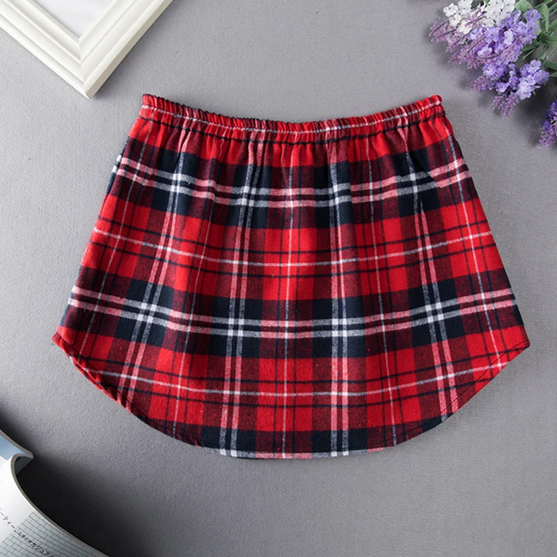 tulle skirt Detachable Underskirts Women Fake Hem Shirt Blouse Extender Layering Fake Top Lower Sweep Half-Length Splitting Plaid Mini Skirt black maxi skirt