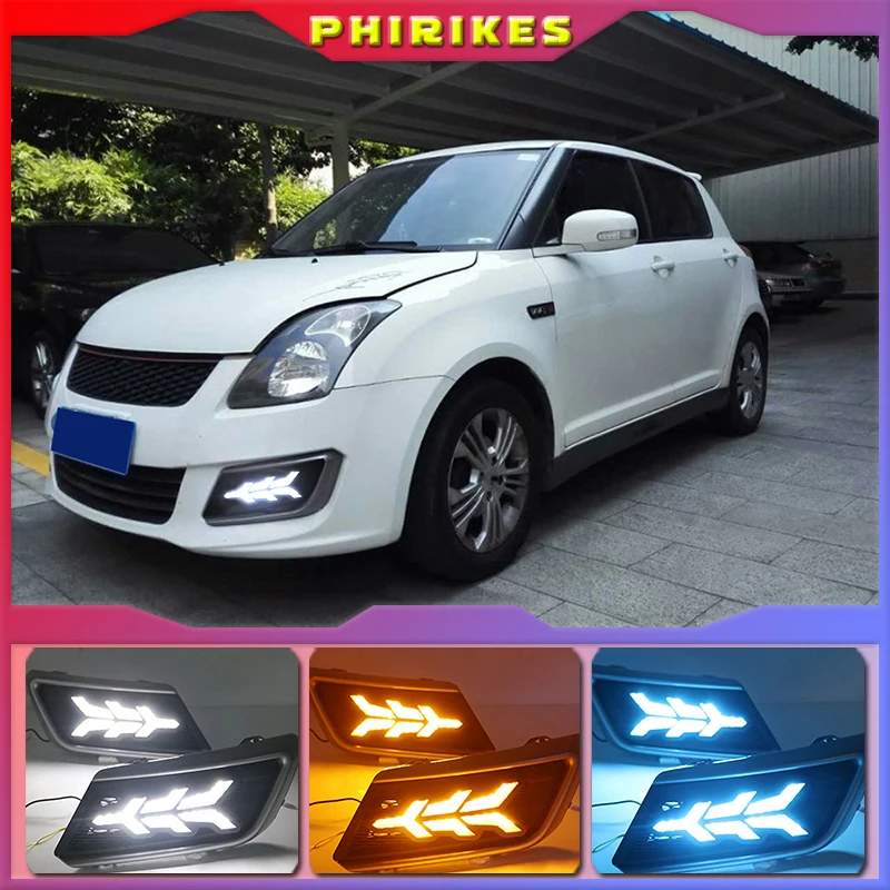 

1Pair DRL For Suzuki Swift 2013 2014 2015 2016 Car LED Driving Daytime Running Lights White car styling fog lamp cover