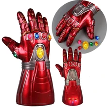 Взрослые дети Мстители Endgame IronMan Infinity Gauntlet камни съемный светодиодный свет Косплей танос латексные перчатки супергерой оружие