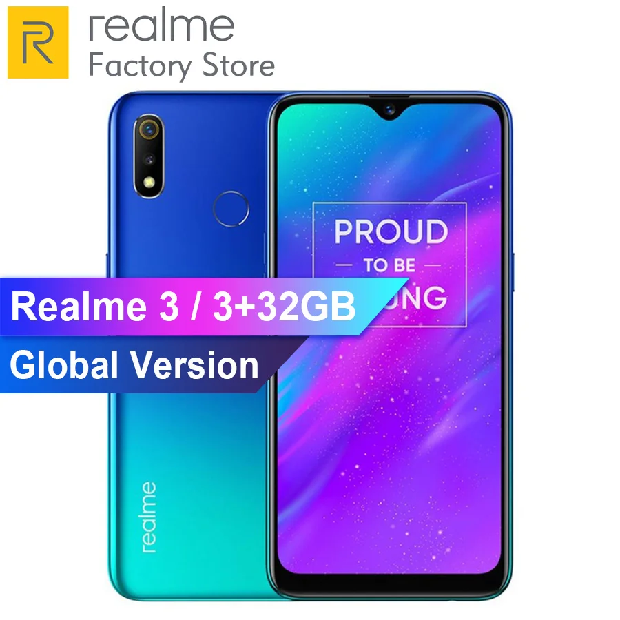 

RU Version REALME 3 6.2 '' Dewdrop Android P 4GB 64GB Smartphone Octa Core Helio P70 AI Processor 4230mAh Mobile Phone