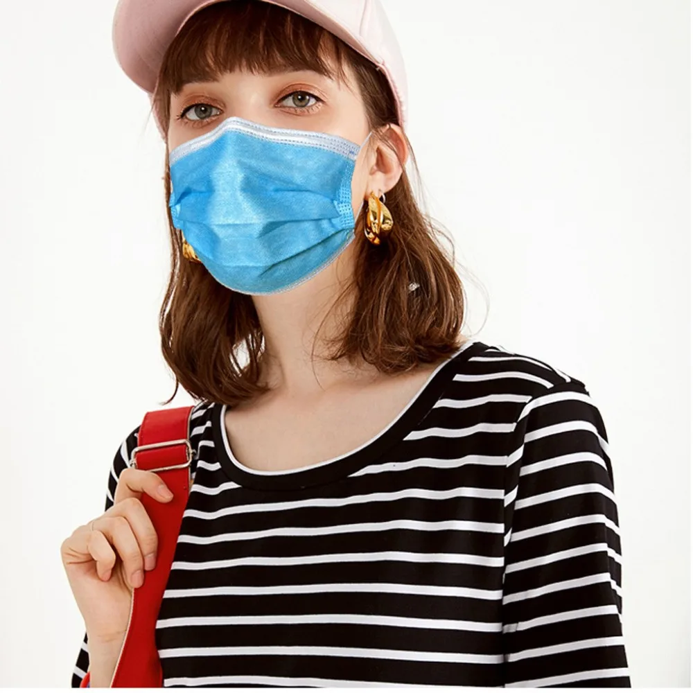 200pcs Disposable 3-Ply Masks Anti-Dust Adult Face Mask With Elastic Earloop Ear Grips Extension Strap Hook Fixer #4K19 (6)