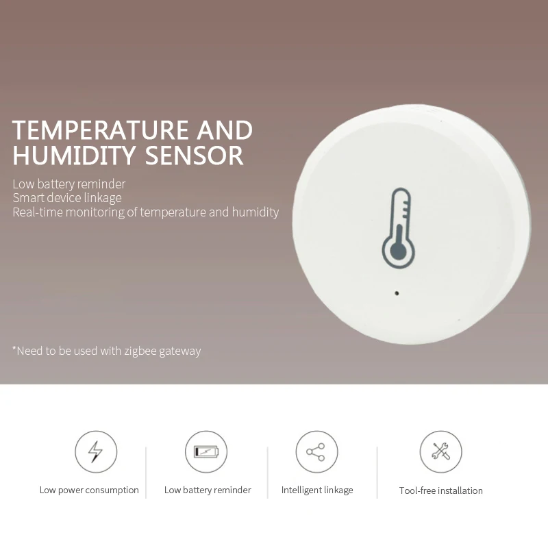 Tuya ZigBee Smart Temperature And Humidity Sensor Battery Powered Smartlife APP Remote Control Works With Alexa Google Assistant