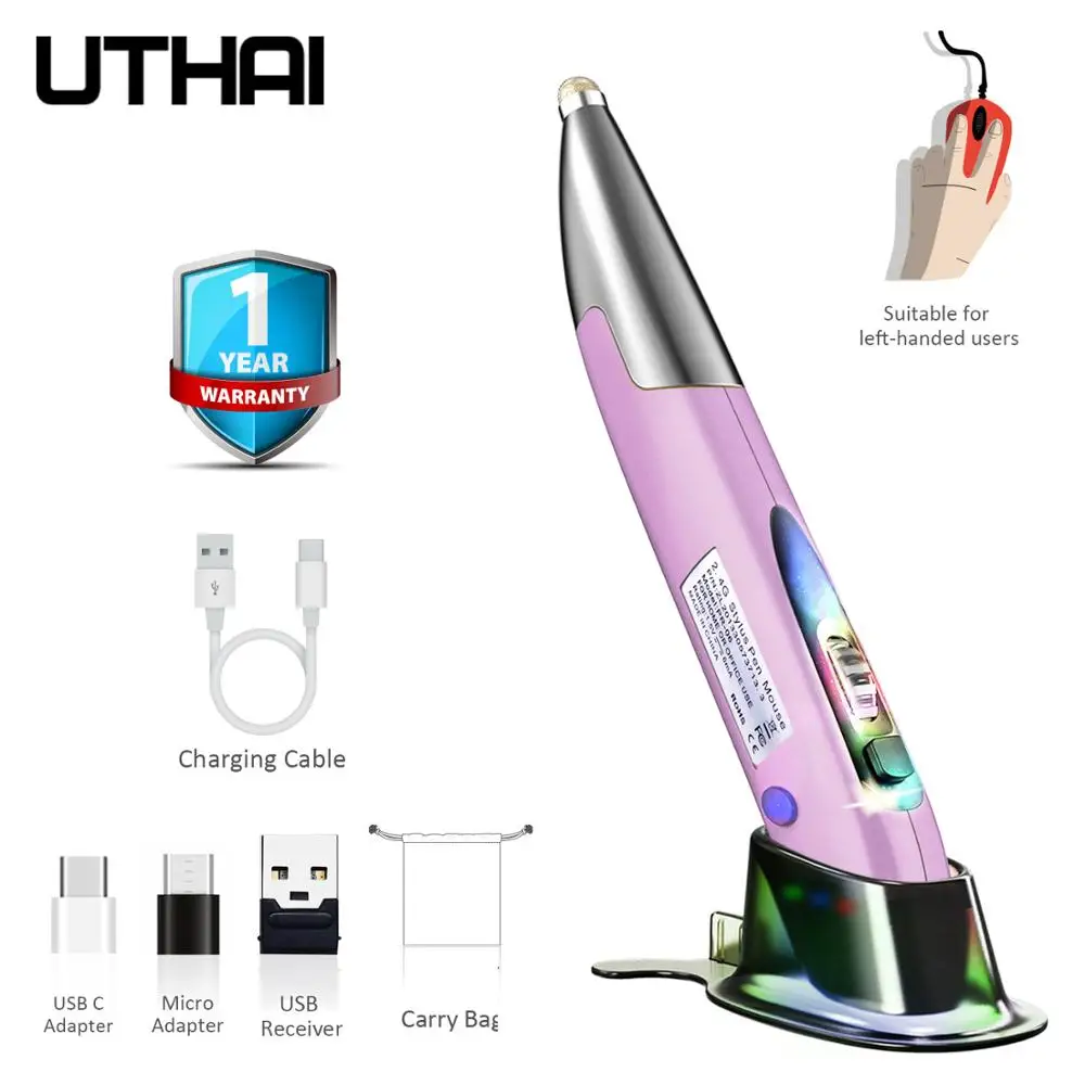 Новинка UTHAI 2021 взрывоопасная заряжаемая мышь ручка 2 4 г беспроводная с ручкой