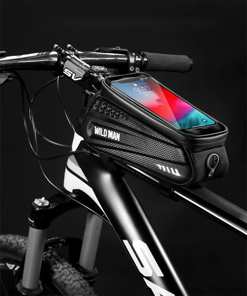 Rainproof Bicycle Bag Frame Front Top Tube Cycling 6.5in Phone Holder Case Reflective Touchscreen Bag MTB Bike Accessories XA49Q