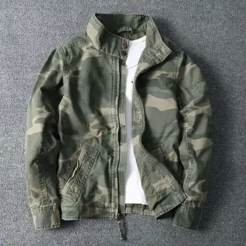 

Mens MULTICOLORED Combat Jackets Military Pockets Outdoor Army Coats Stand Collar