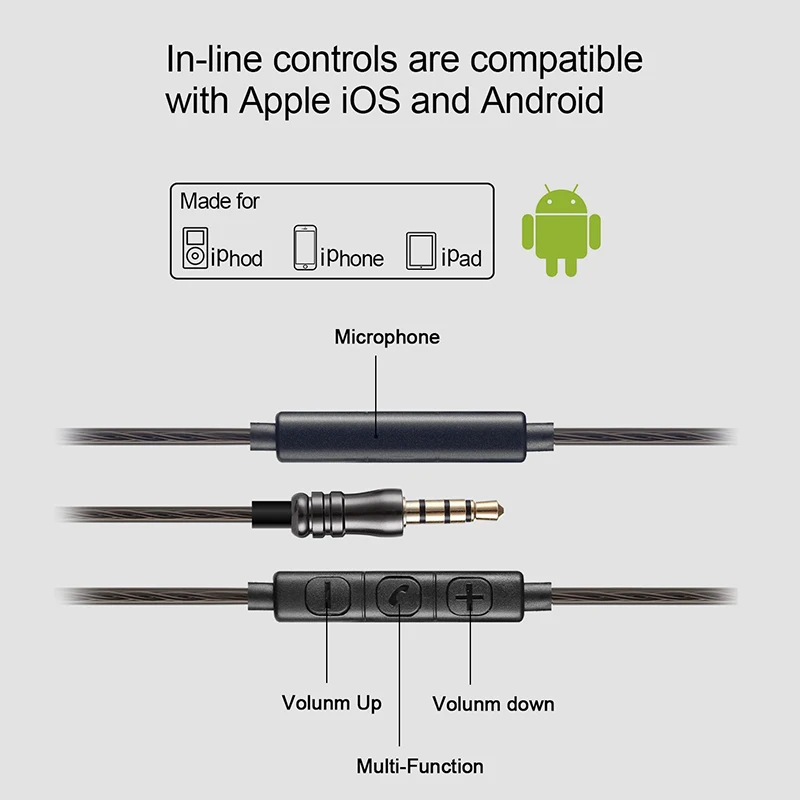 Ouvido de Alta Fone com Fio Ouvido com Microfone para Todos os 3.5mm Tripla Drivers Fidelidade Super Bass Estéreo Fones Dispositivos Jack Fmj i8 no - Image 2
