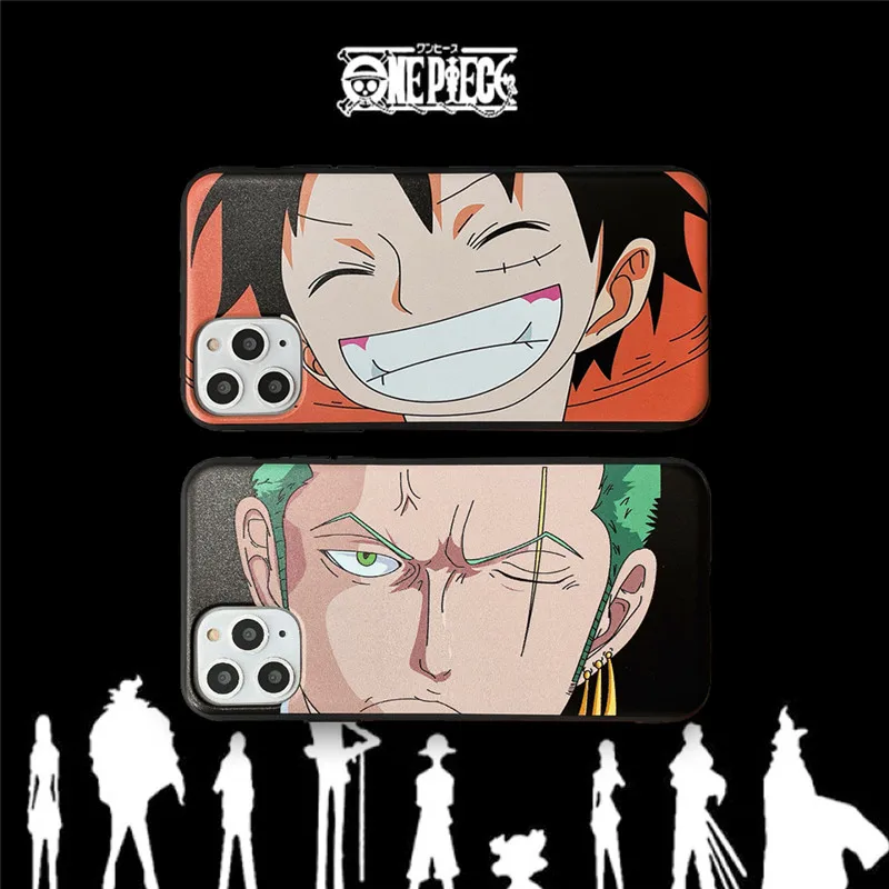 

Japan Cartoon One Piece soft case for iphone 11 pro x xs max xr 8 7 plus silicone phone cover 3D relief Luffy Soron coque fundas
