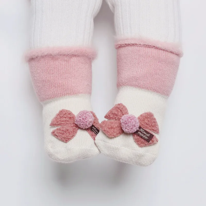 Зимние носки для малышей толстые махровые носки для новорожденных милые теплые носки с объемным рисунком для малышей аксессуары для детей от 0 до 3 лет