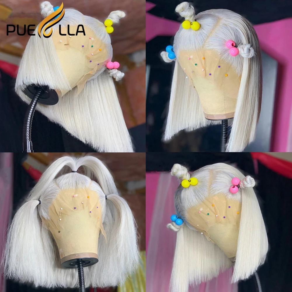 Dark Green Bob Wig 13x4 Lace Frontal Human Hair Wigs Peruvian Transparent White Blonde Brown Human Hair 13x6 Lace Front Wig