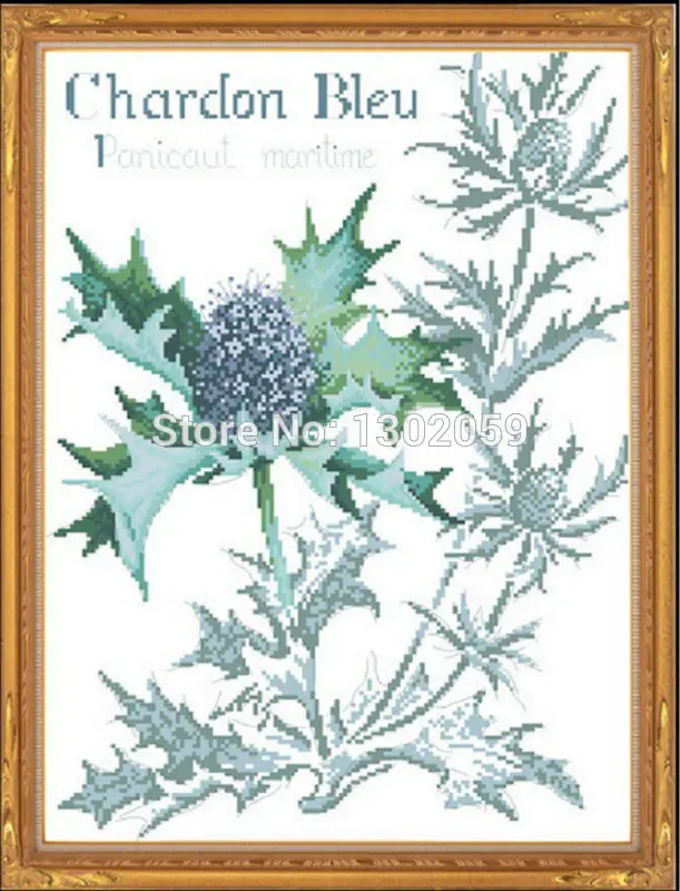 Factory Sale Shadow Series Thistle Flower Cross Stitch Kit Embroidery Package | Дом и сад