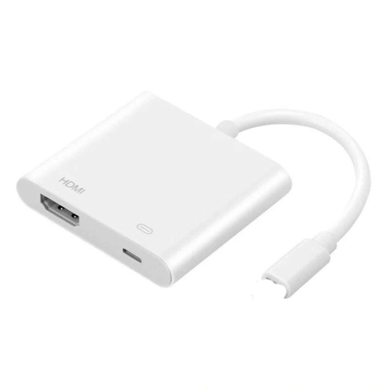 8-контактный цифровой av-адаптер для Lightning-HDMI кабель для iPhone 11X8 7 для iPad 1080P HDMI Кабель-адаптер аудио-видео адаптер - Цвет: Белый
