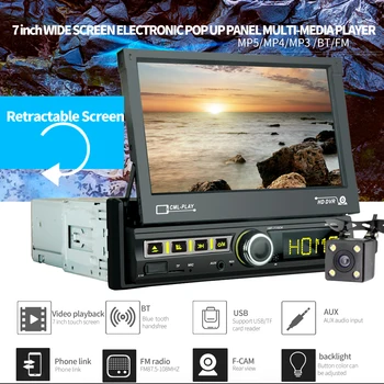 

ISINBOX Car Radio 2 Din Bluetooth Multimedia Player Head Unit Mirror Link Retractable Screen USB AUX FM USB 2din Car Stereo