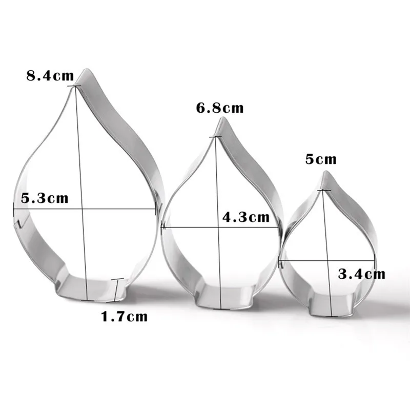 3Pcs/Set Calla Lily Flower Shape Cookie Cutter Baking Mold Family Stainless Steel Fondant Cake Sugar Decoration Tools cookie cutter baking mold cookie mould