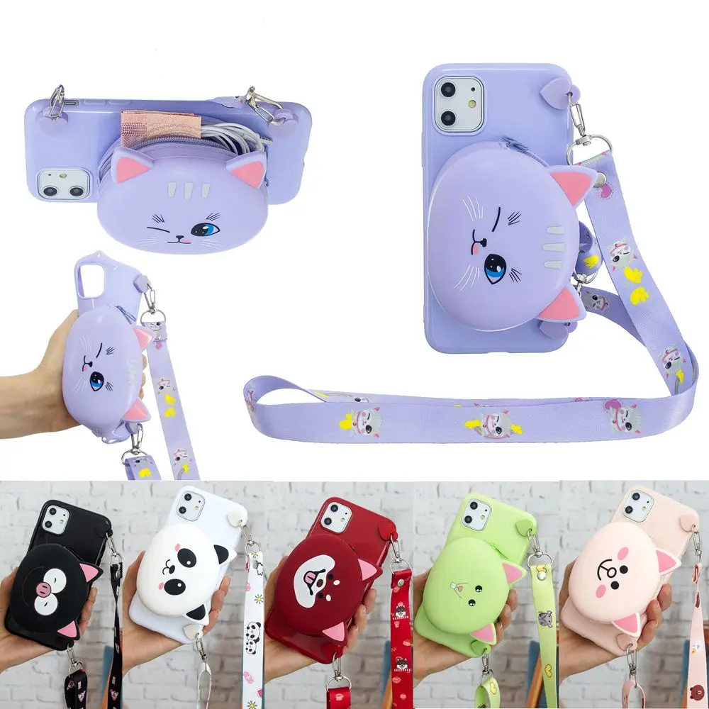 for iPhone 11 Pro Max Phone Case 3D Panda Cat Silicon Wallet Cover on for iPhone X XS XR 5 SE 6 S 7 8 Plus Earphone Case Lanyard for iPhone 11 Pro Max Phone Case 3D Panda Cat Silicon Wallet Cover on for iPhone X XS XR 5 SE 6 S 7 8 Plus Earphone Case Lanyard