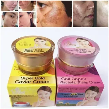 

1 Set White Rose Super Gold Caviar & Placenta Sheep Whitening Cream Repair Cell Acne