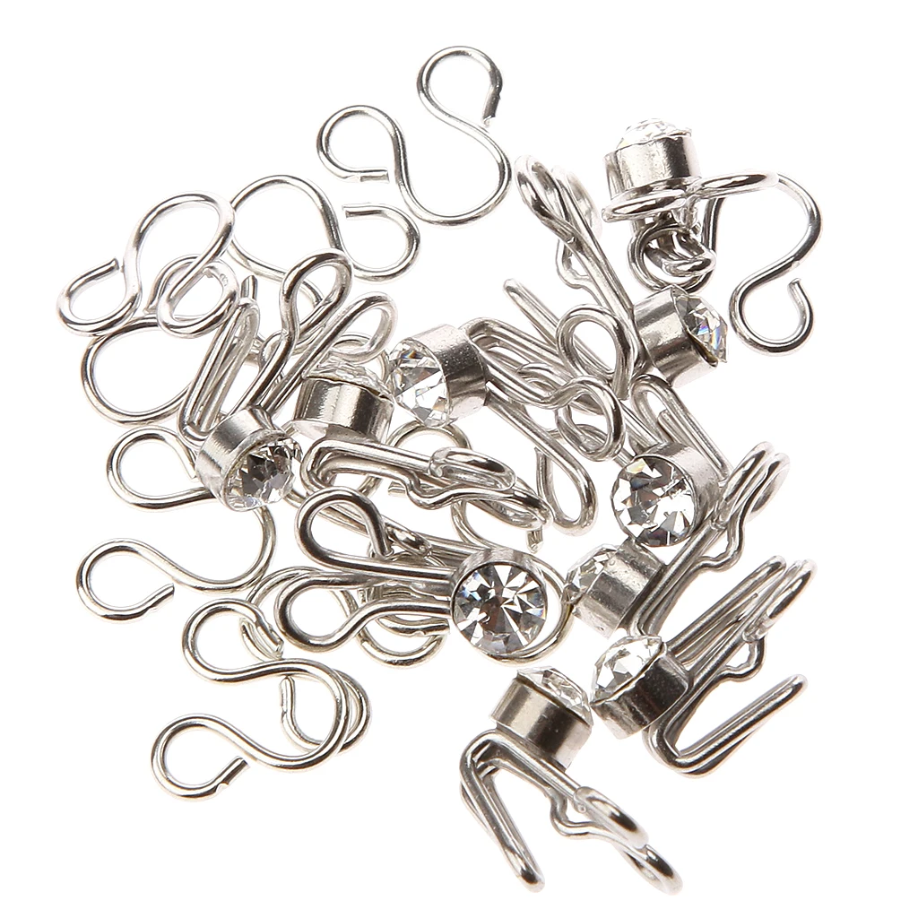 10 Set Rhinestone Hook And Eye Fasteners For Dress Skirt Collar Bra Sewing collar hooks for clothes bras