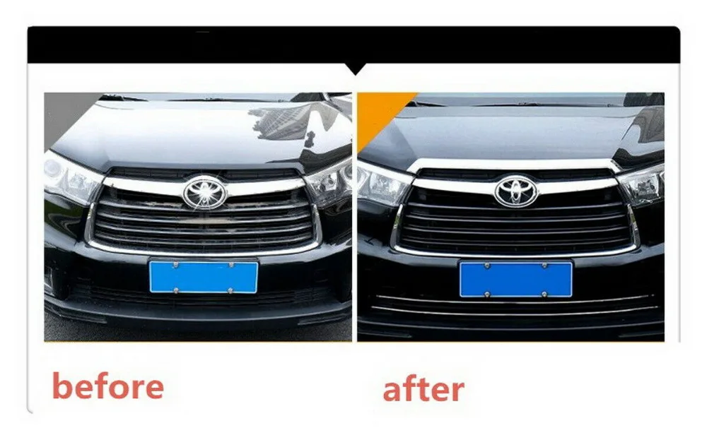 Хромированная передняя решетка капота Крышка Капота отделка Подходит для Toyota Highlander
