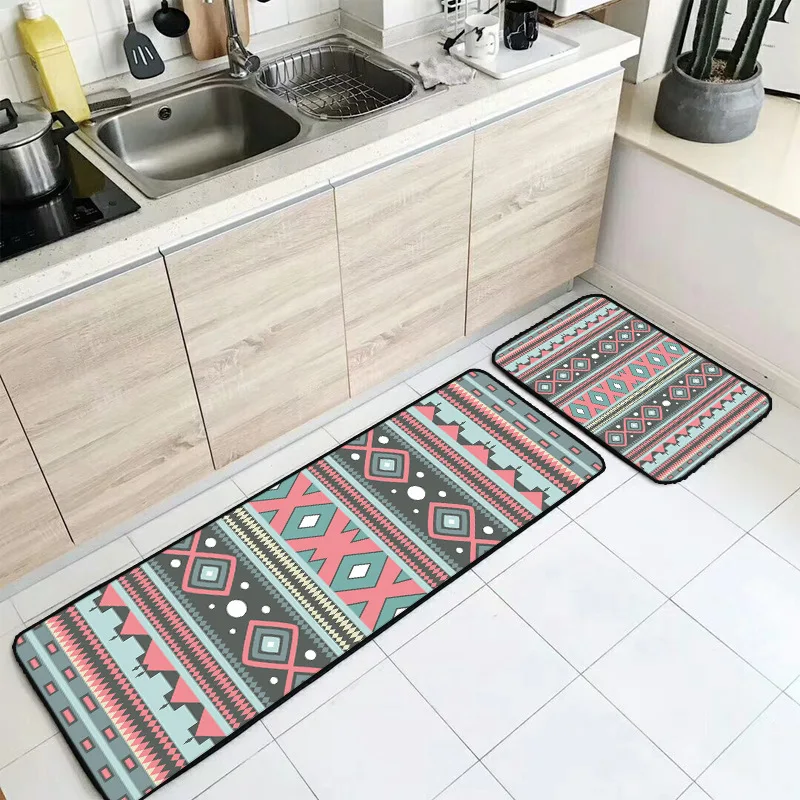 Ретро марокканский длинный кухонный коврик для ванной, напольный коврик, домашний коврик для входа, впитывающий ковер для спальни, гостиной, нескользящий