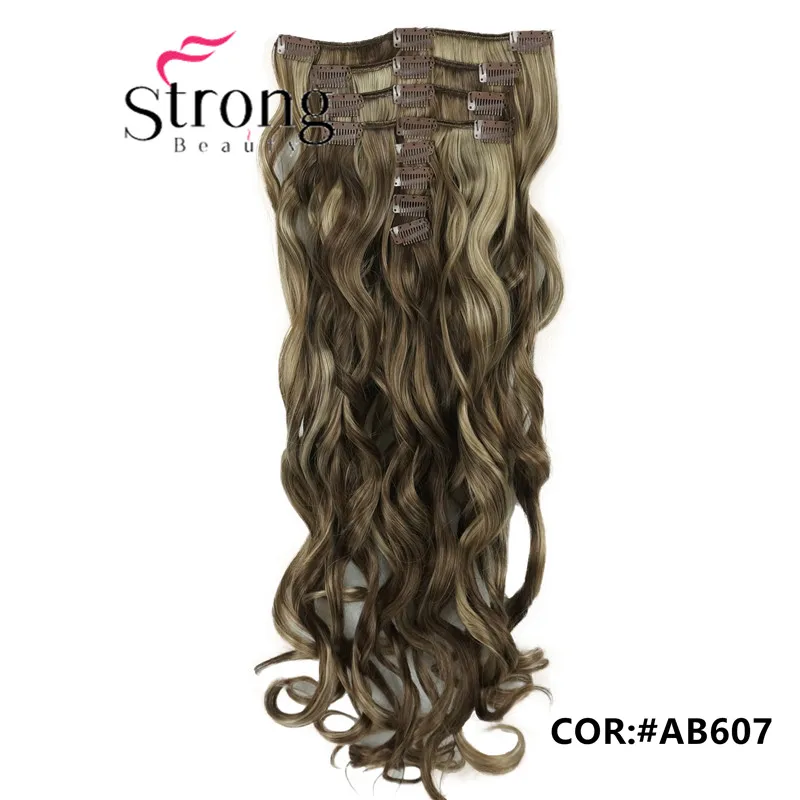 em extensões de cabelo sintético 8 pces 270g