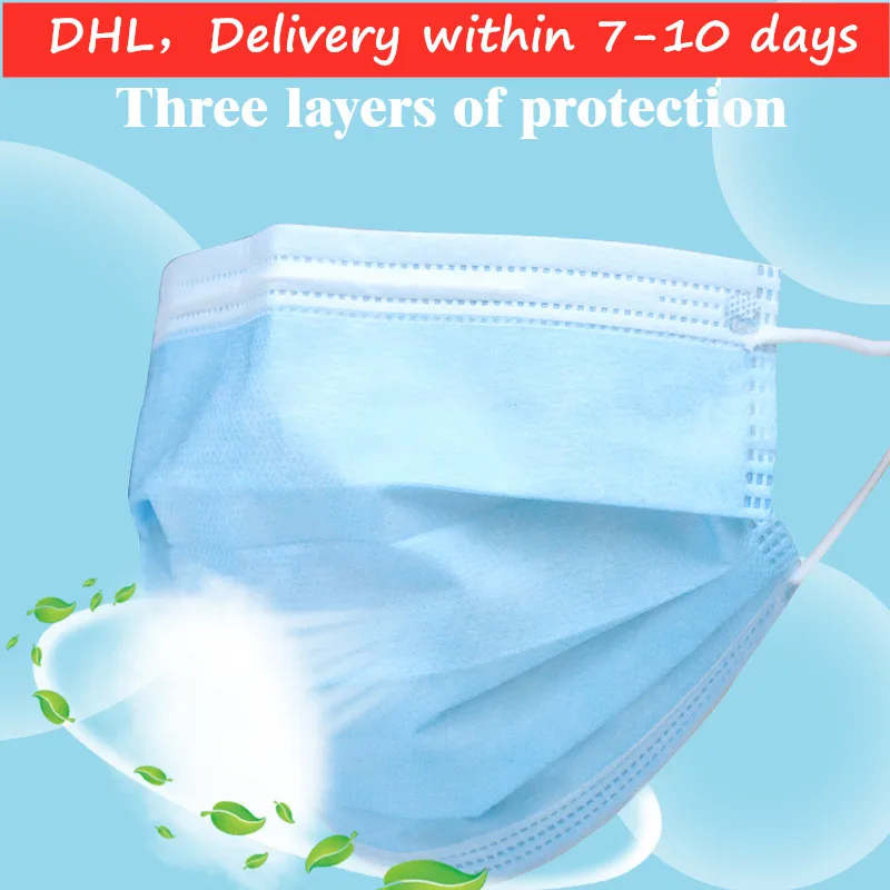 

mask 2020 Disposable dust mask Ordinary Masks Breathable windproof fashion cotton three layers dust-proof blue hanging ear
