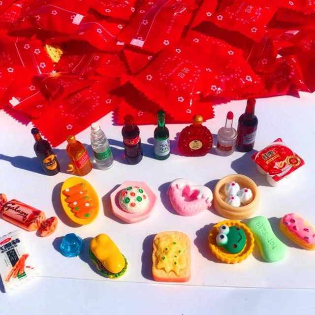 10PCSS 1/12 Non-repetitive Miniature Food Play Blind Box Blind Bag Resin DIY Food Supermarket Mini Drink Dessert Bottle Model 1