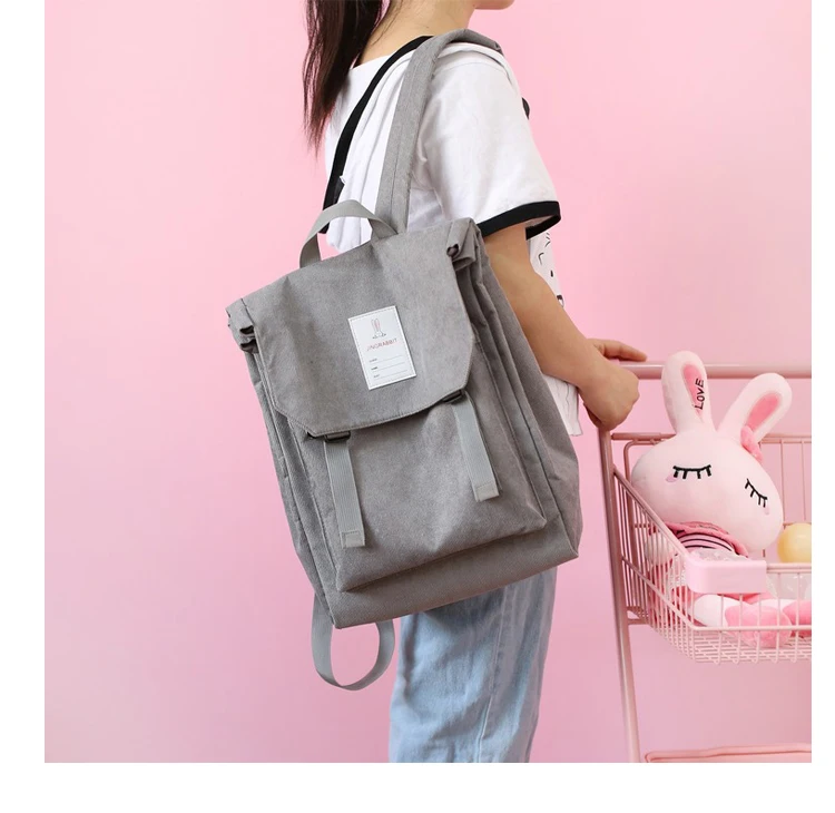 Вельветовая женская сумка серый Рюкзак на плечо кролик дорожные школьные сумки пакет для девочек-подростков Mochila Feminina рюкзак черный зеленый