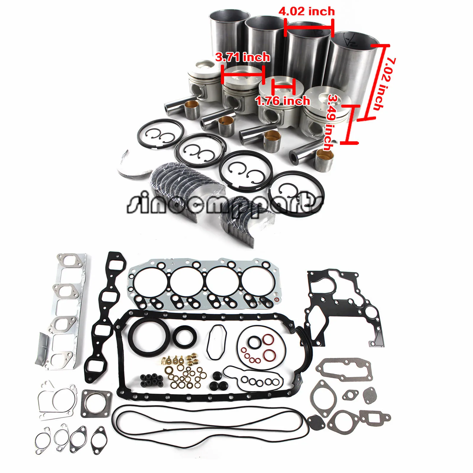 4JH1 4JH1T 4JH1TC Engine Rebuild Kit for 3.0L 2999 ccm NKR77 Pickup Truck 5-87815201-1 5-87815202-0 8-97305585-1