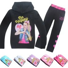 JOJO Siwa/весенне-осенний Детский комплект; толстовки; леггинсы; брюки; футболка с капюшоном; комплект одежды для девочек; костюм; спортивный костюм