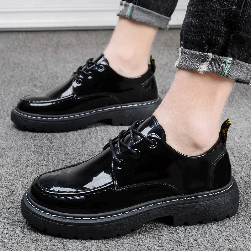 Moccasins Shoes Designer Casual Spring Male Big-Size Fashion Brand New Patent Men